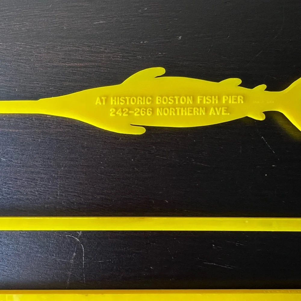 Vintage MCM bright yellow Cocktail Stirers, Barware, Carlton House Resort Inn